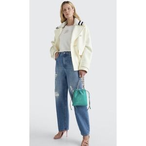 TOMMY HILFIGER Women's High Rise Balloon Distressed Jeans 25x29 Stretch $249